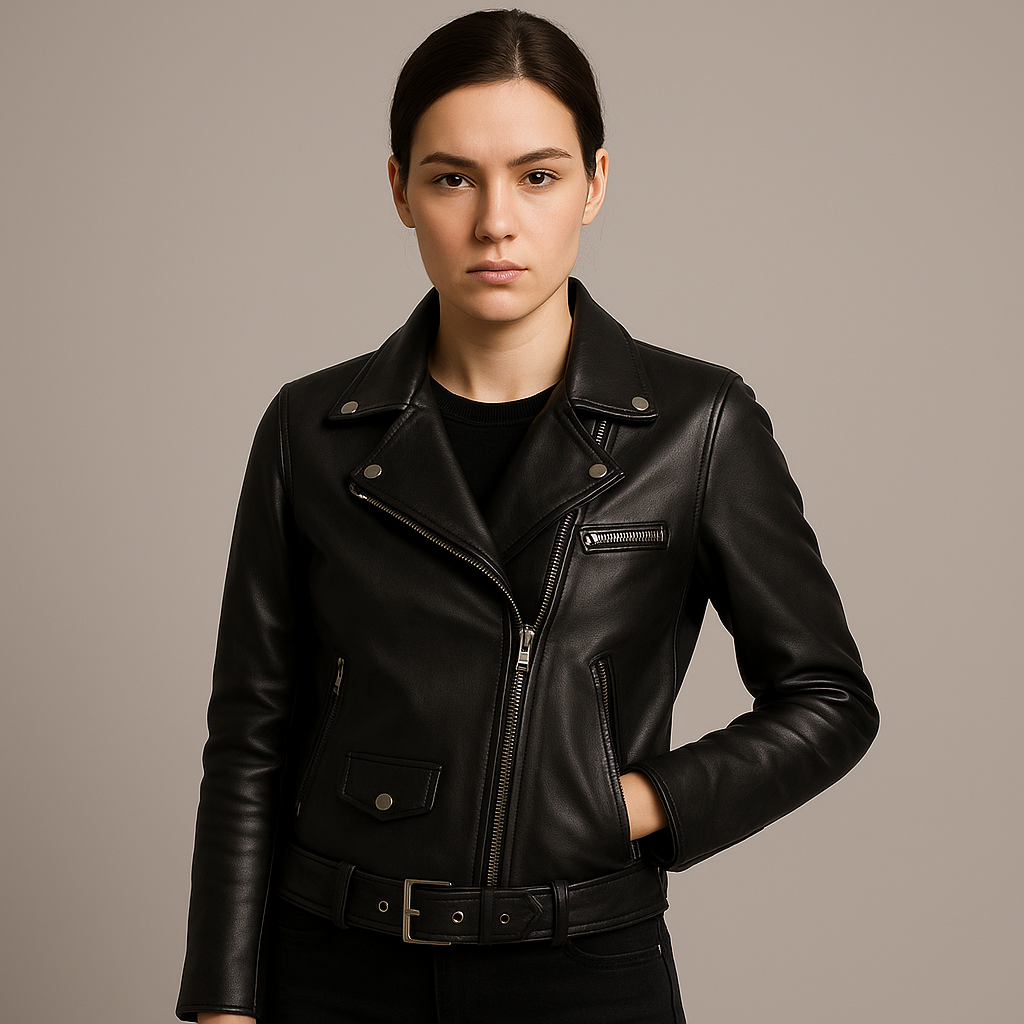 Black Zipped Leather Jacket