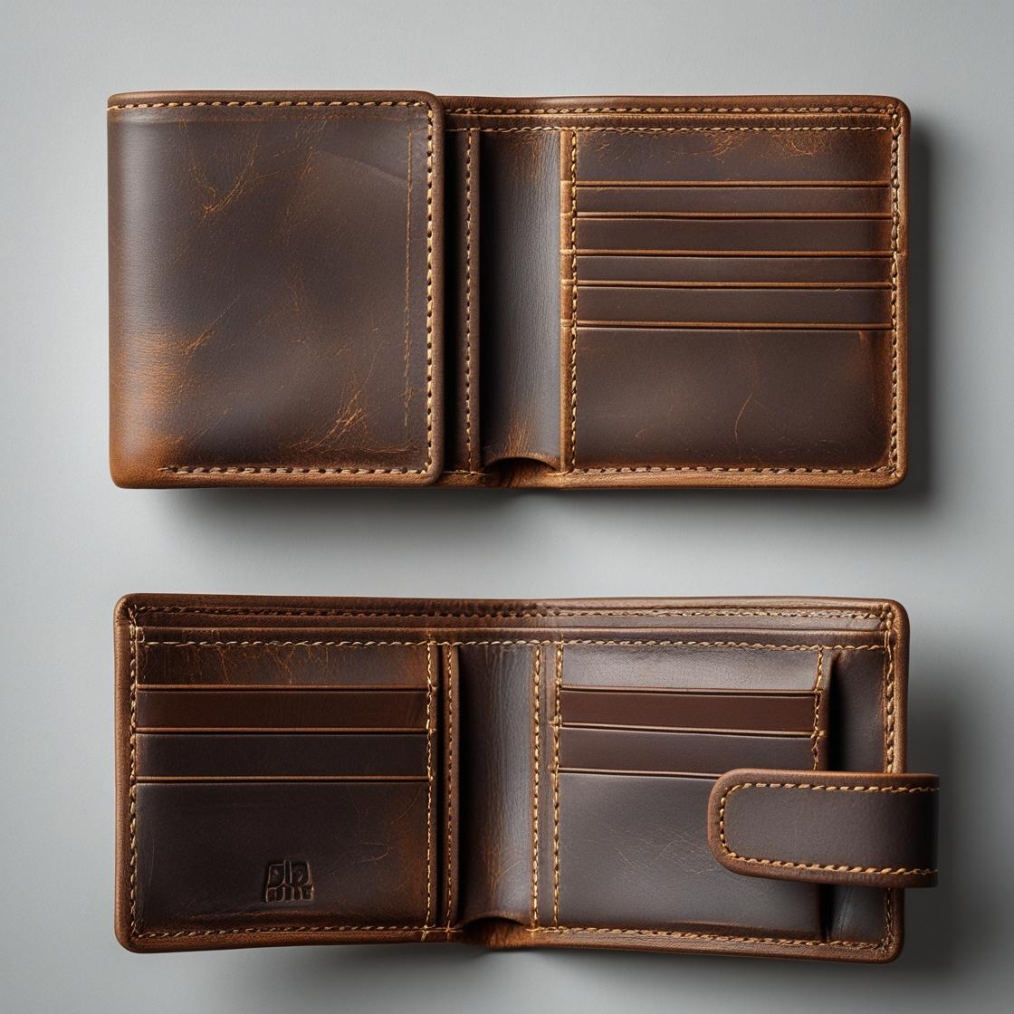 Rugged Open Shut Leather Wallet