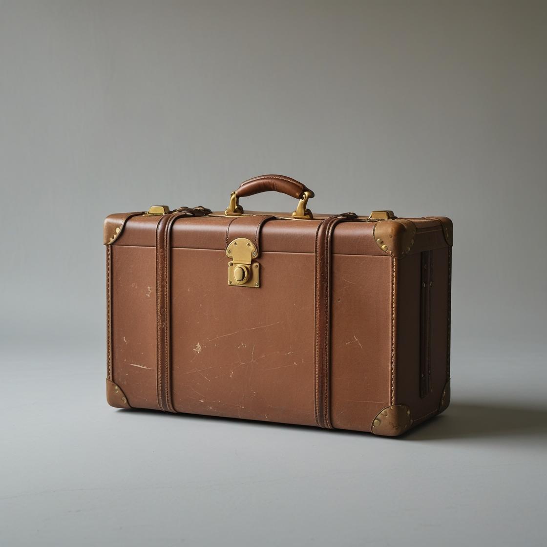 Brown Rugged Leather Briefcase