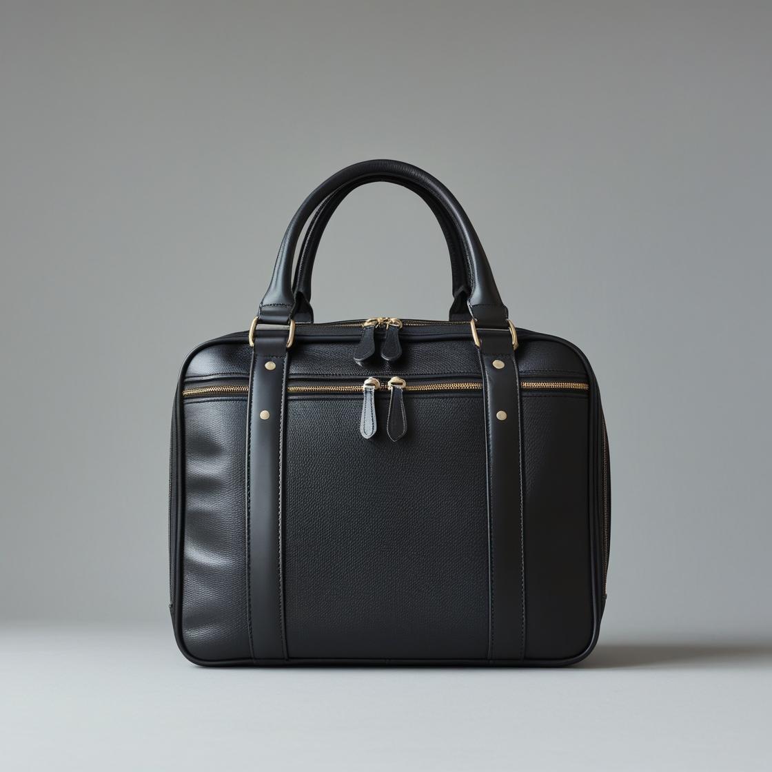 Black Leather Laptop Bag