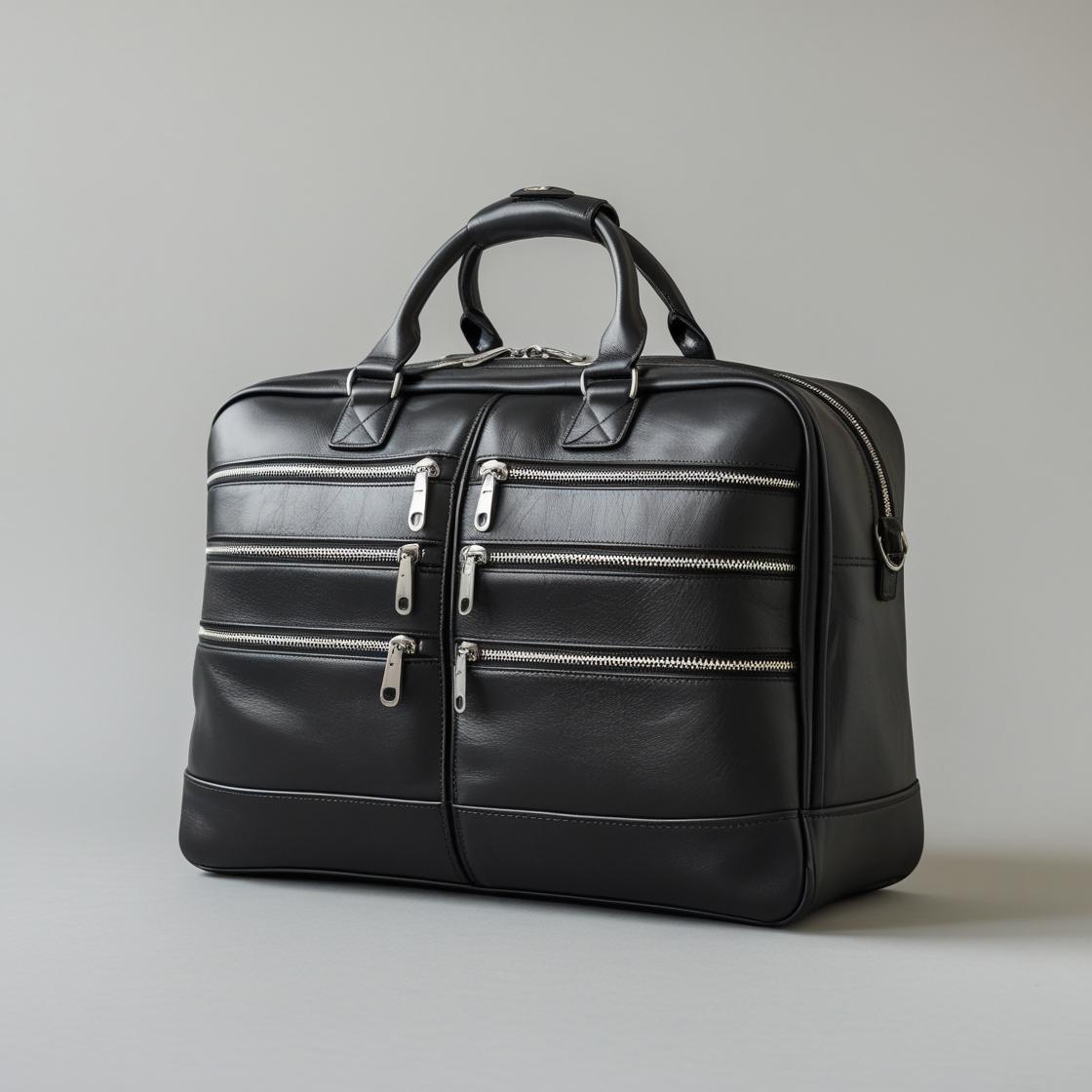 Black Leather Multipurpose Bag