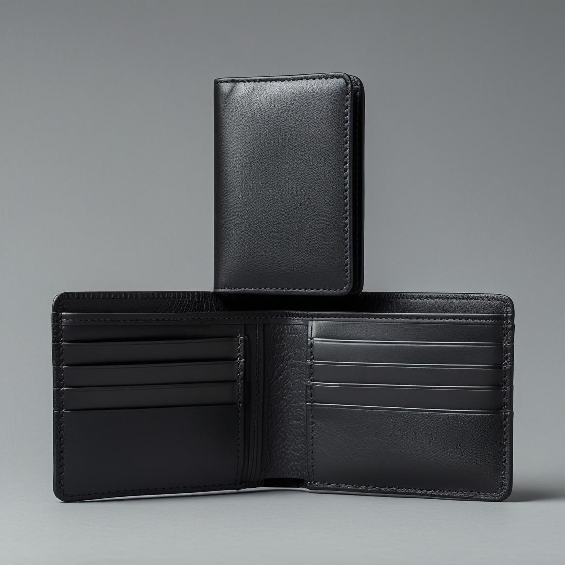 Black Rectangular Leather Wallet