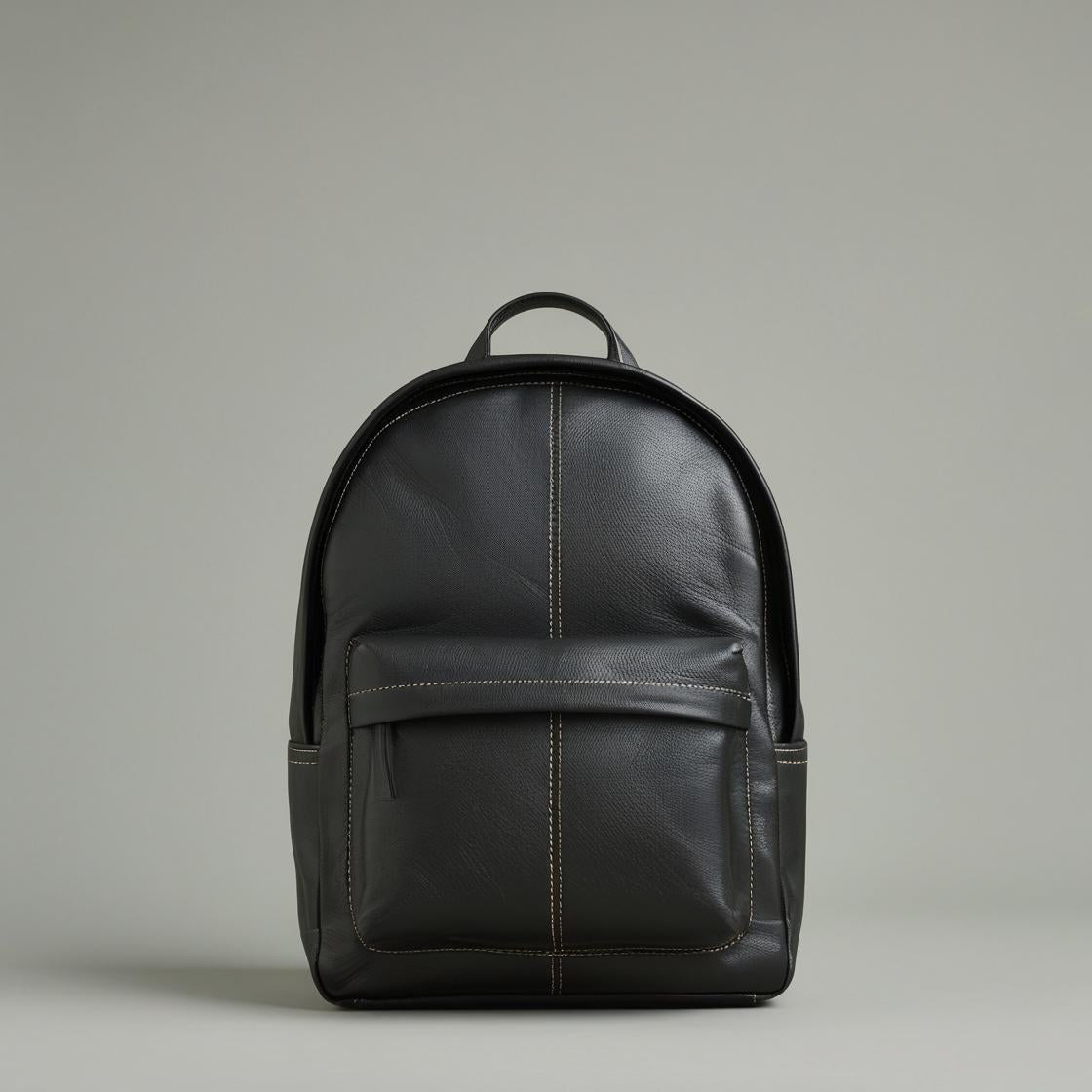 Black Zipped Backpack