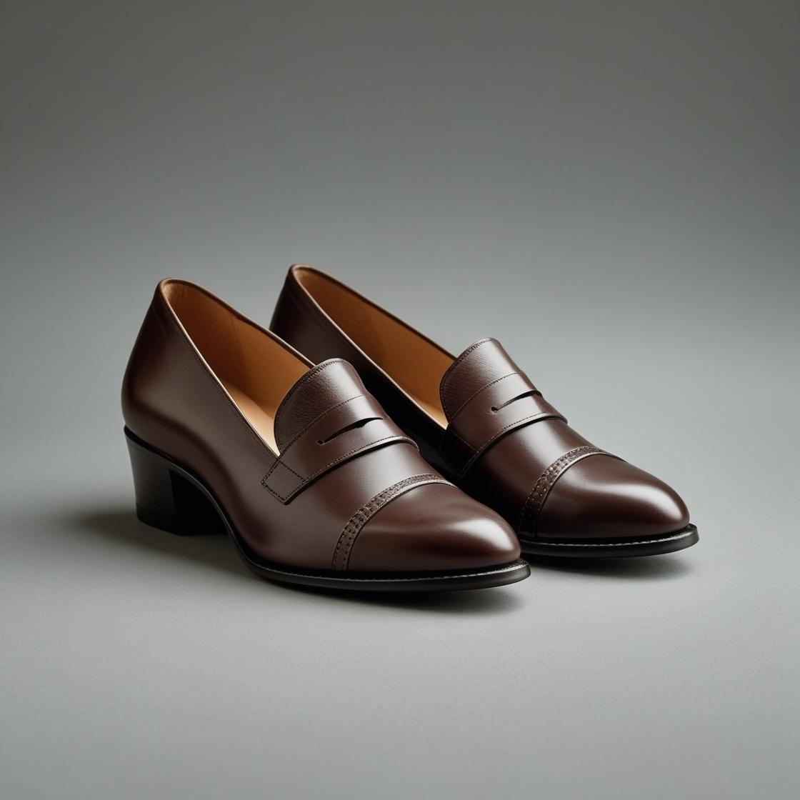 Brown Ladies Leather Court Shoes