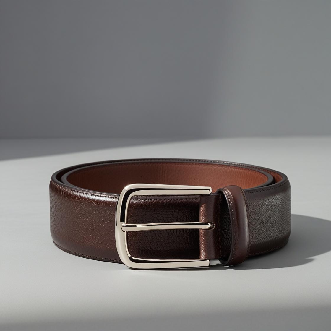 Brown Silver Buckle Belt