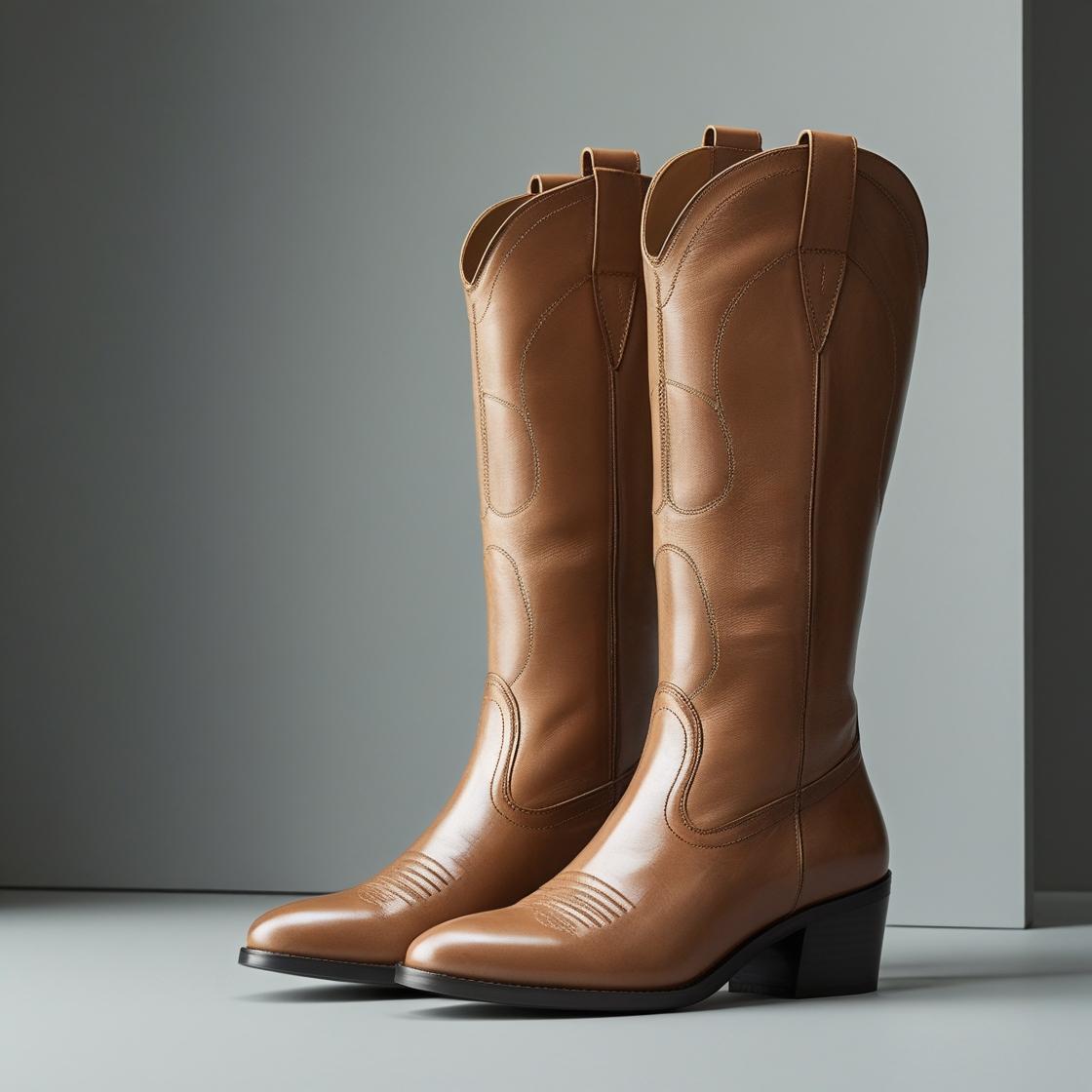 Brown Pointed High Boots