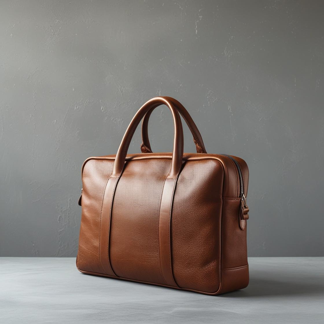 Brown Webbed Laptop Bag