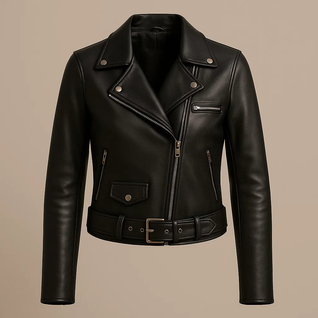 Black Zipped Leather Jacket