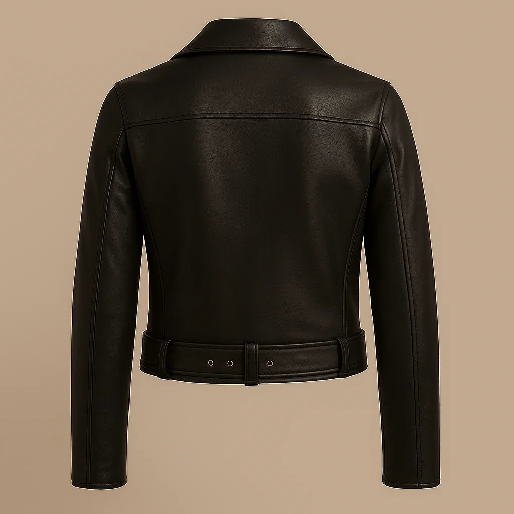 Black Zipped Leather Jacket
