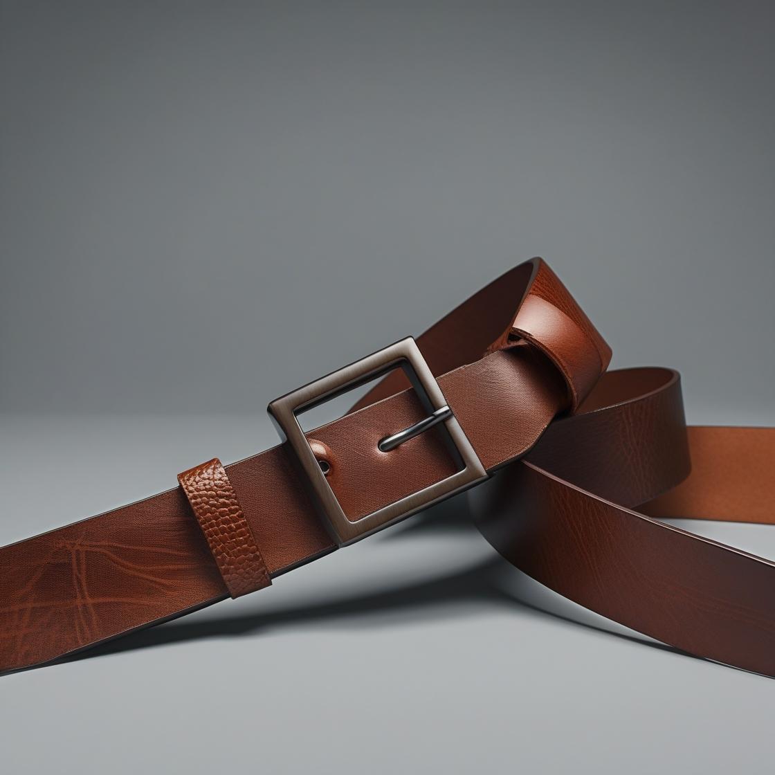 Thin Brown Leather Belt